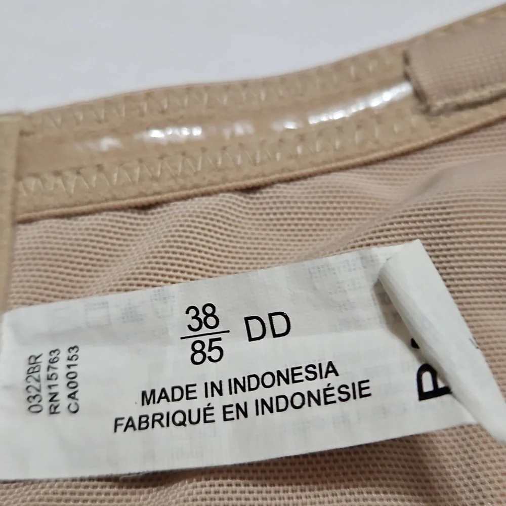 Strapless Underwire Padded Elegant Bone In Sides Tan Bra Size 38DD